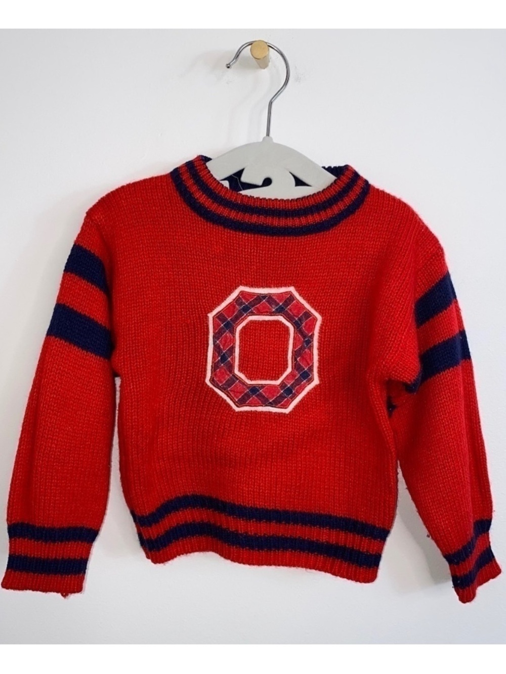 OshKosh B’gosh Retro Sweater Kids Boys Size 24M Acrylic Red Vintage Rare